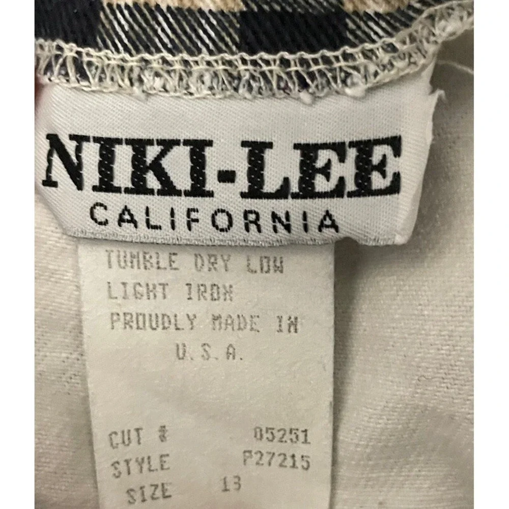 Vtg Niki Lee‎ Denim Striped Button Wrap Skirt Womens Size 13 Mini Retro